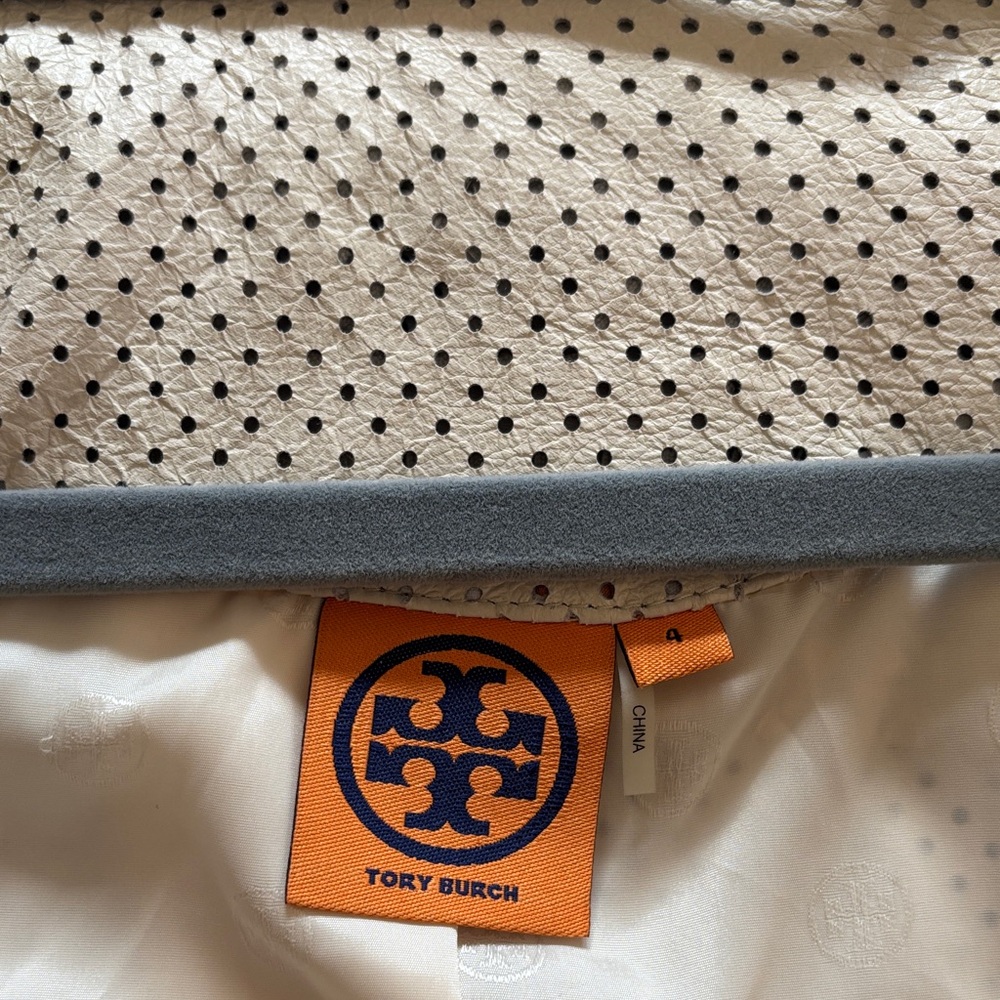 Tory Burch Cream and Tan Leather Jacket - Like New- US 04 - Picture 4 of 4